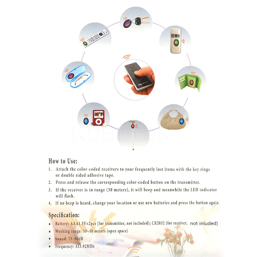 Hot 4 In 1 Advanced Wireless Key Finder Remote Key Locator Phone Wallets Anti-Lost With Torch Function 4 Receivers And 1 Dock