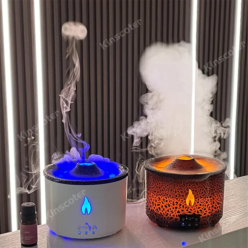 Jellyfish Smoke Ring Spray Air Humidifier Volcano Flame Aromatherapy Essential Oil Diffuser Ultrasonic Atomizer Spray For Home