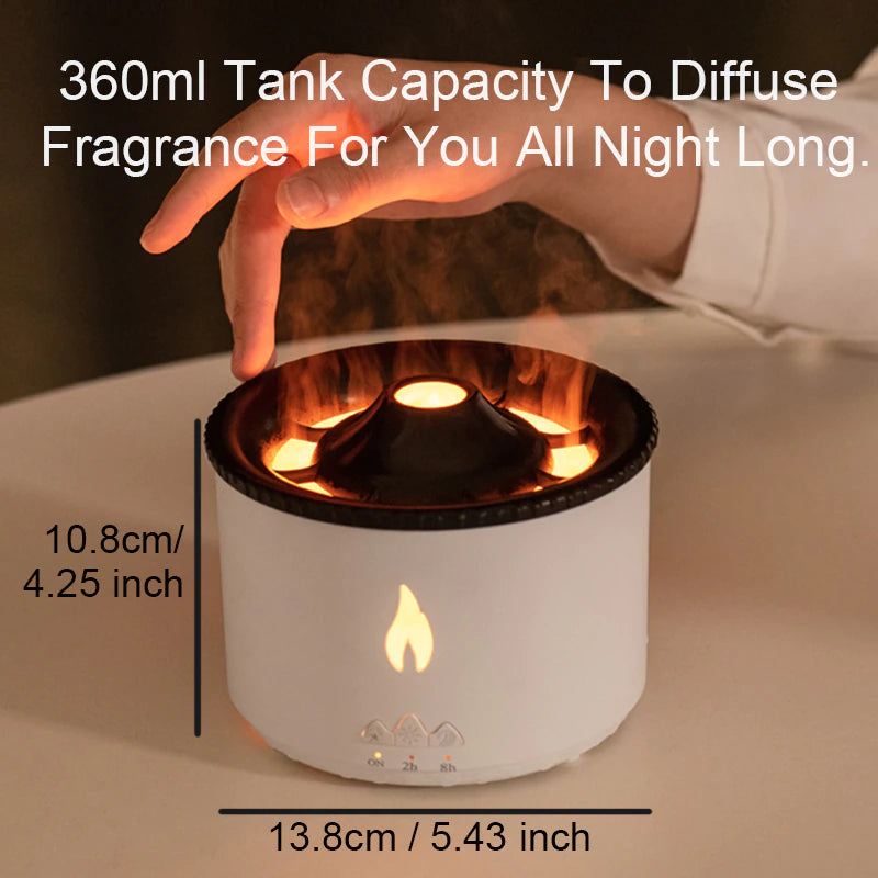 Jellyfish Smoke Ring Spray Air Humidifier Volcano Flame Aromatherapy Essential Oil Diffuser Ultrasonic Atomizer Spray For Home