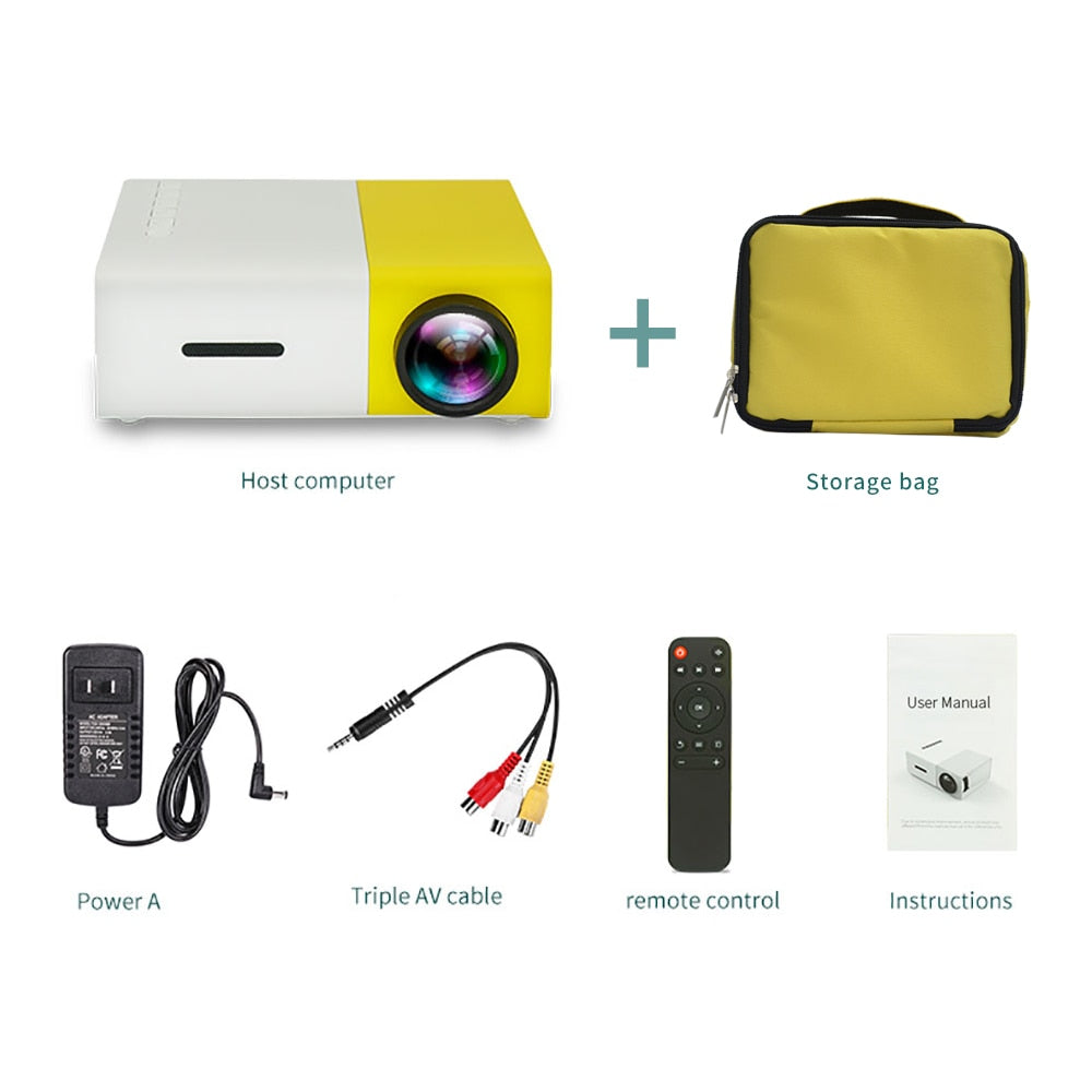 LEJIADA YG300 Pro LED Mini Projector 480x272 Pixels Supports 1080P HDMI-compatible USB Audio Portable Home Media Video Player