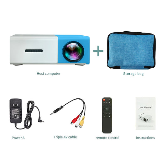 LEJIADA YG300 Pro LED Mini Projector 480x272 Pixels Supports 1080P HDMI-compatible USB Audio Portable Home Media Video Player