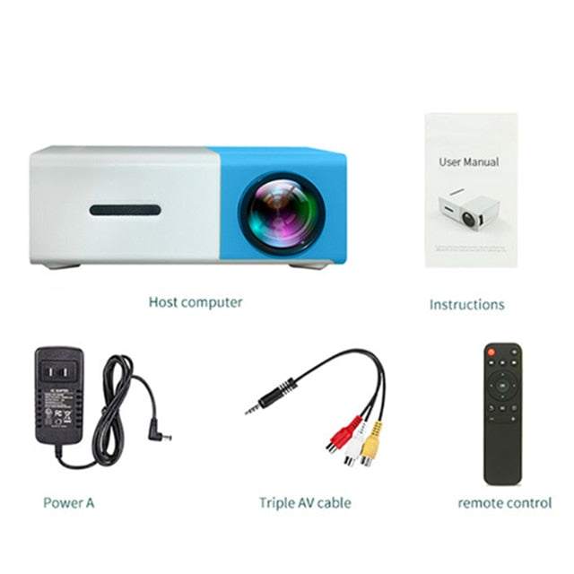 LEJIADA YG300 Pro LED Mini Projector 480x272 Pixels Supports 1080P HDMI-compatible USB Audio Portable Home Media Video Player